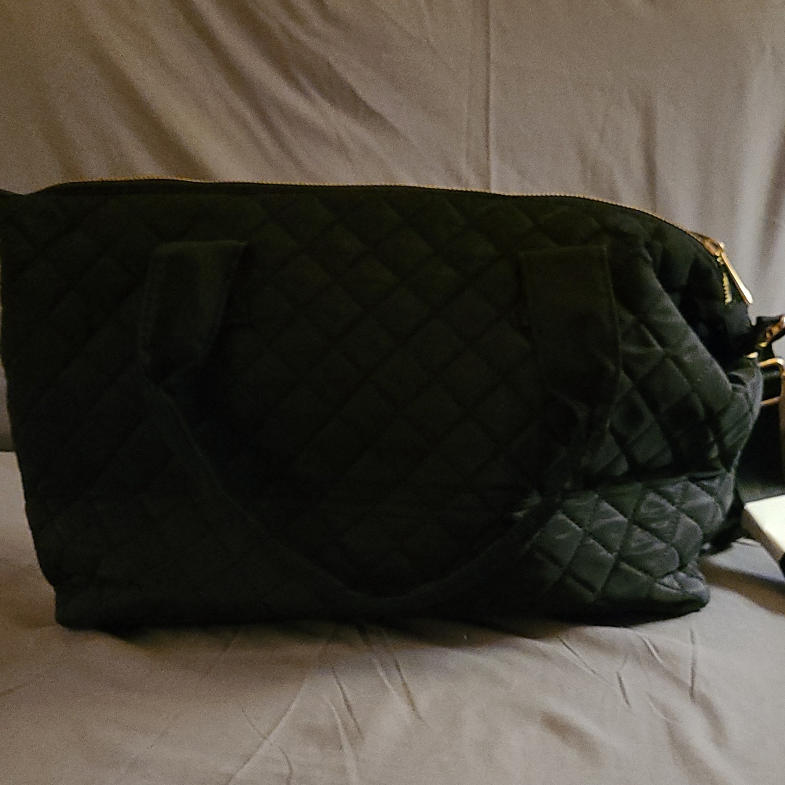 Nwt Alexis Bendel Black Quilted Duffle Bag Large Weekender Travel Tote — image 2 of 8